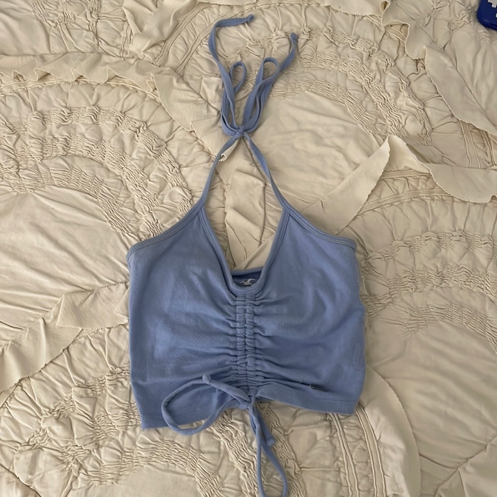 blue halter top